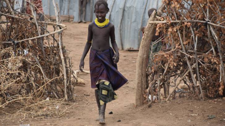 ethiopian child in his village