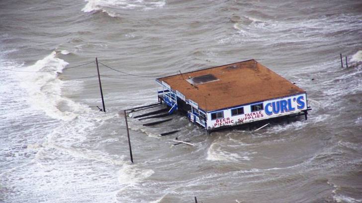 beach house during a hurricane