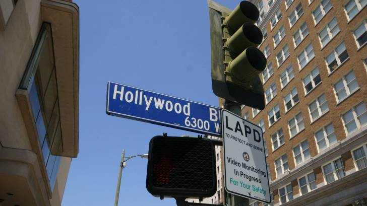 hollywood street sign in los angeles