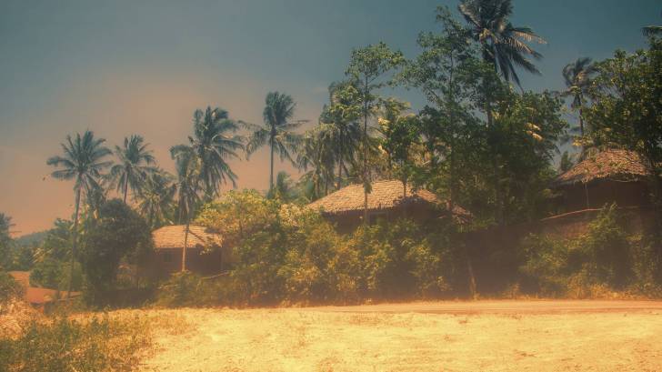 thailand village on tropical beach