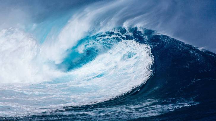 tsunami wave in ocean