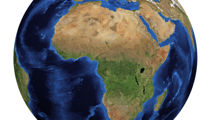 world globe showing africa