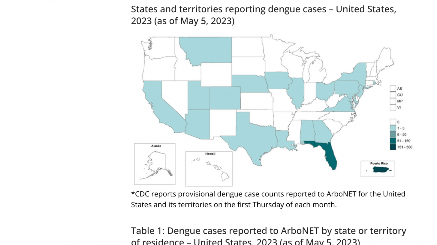 Dengue in the US May 2023