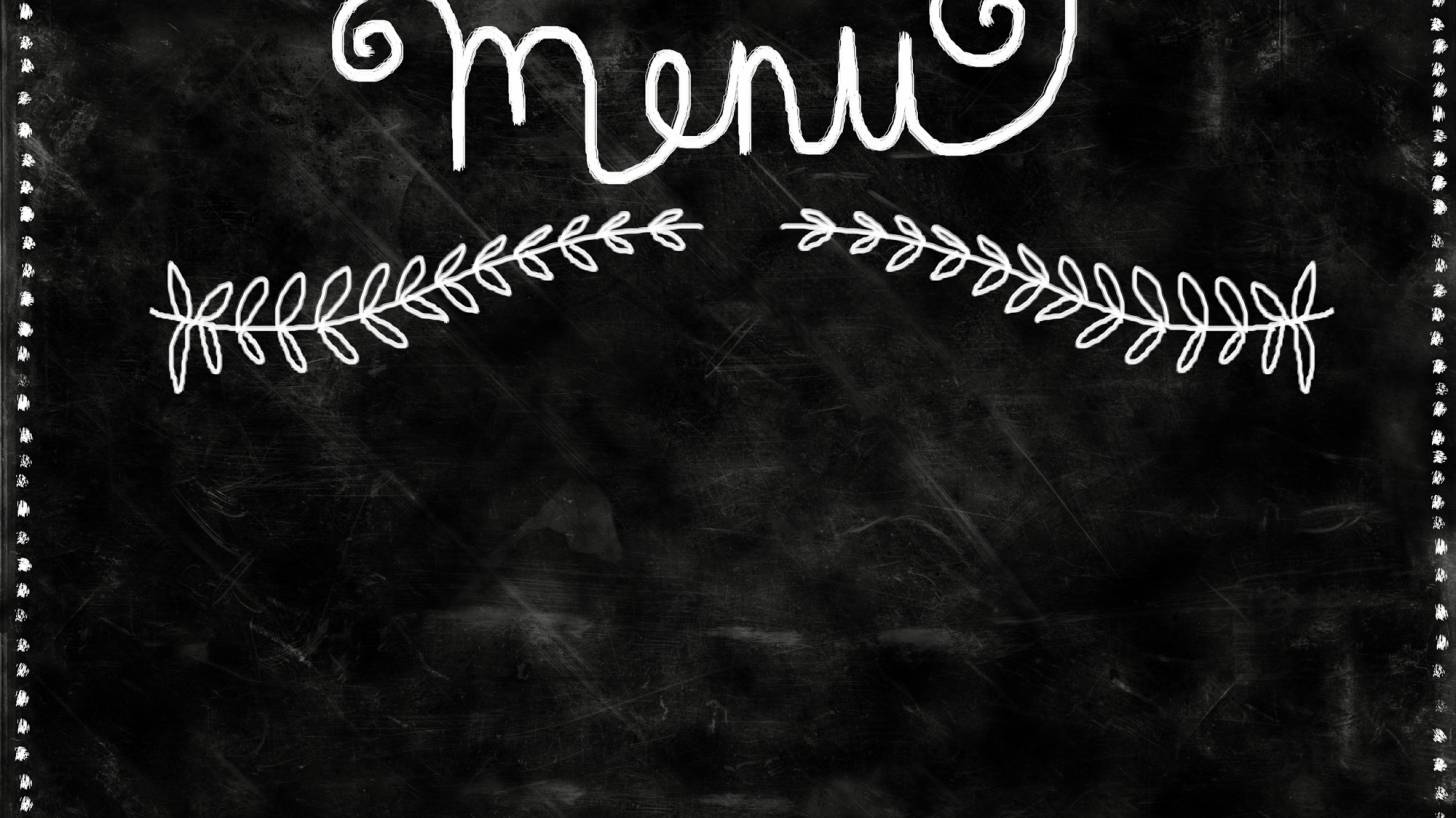 menu on a blackboard