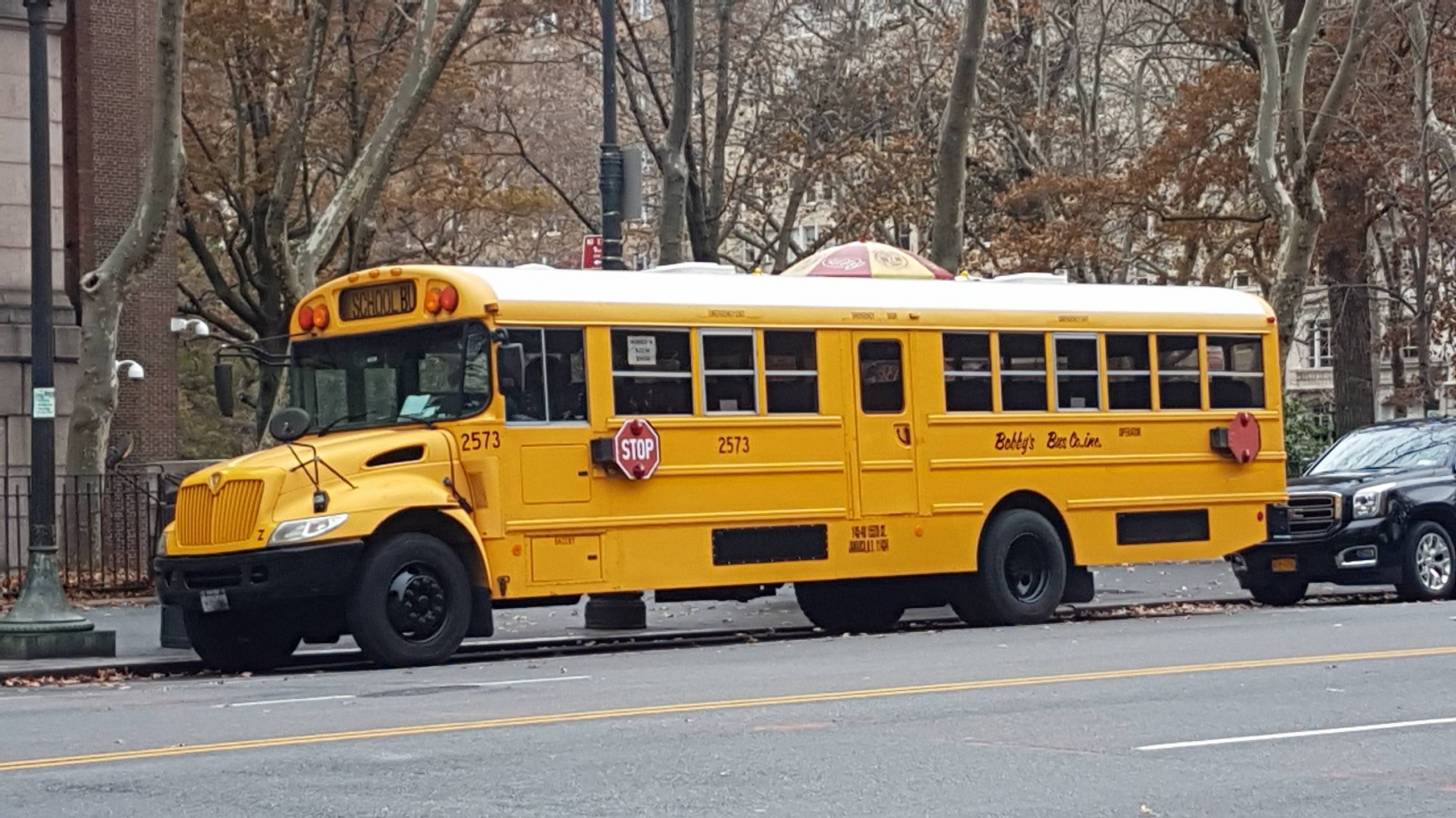nyc school bus near central park