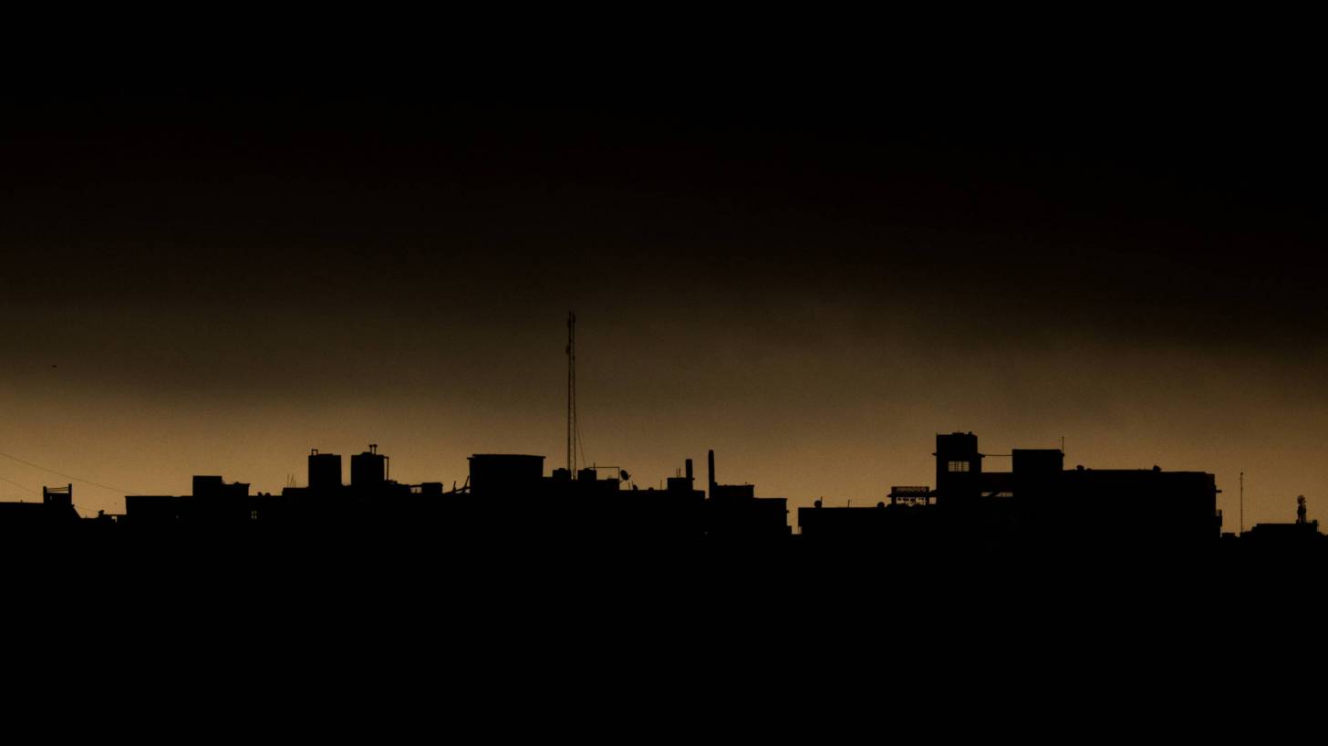 city scape dark sky