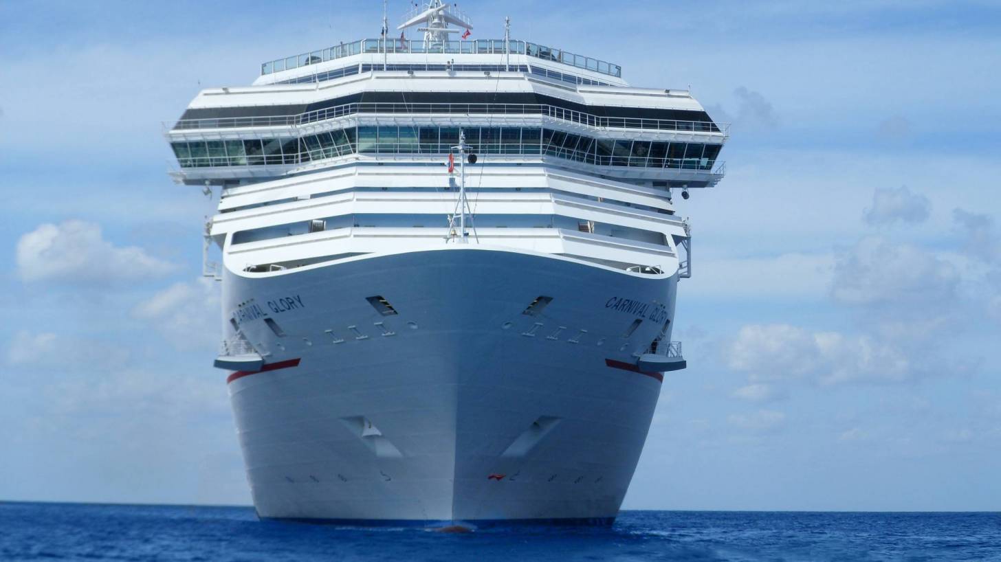 cruise ship in the open blue seas