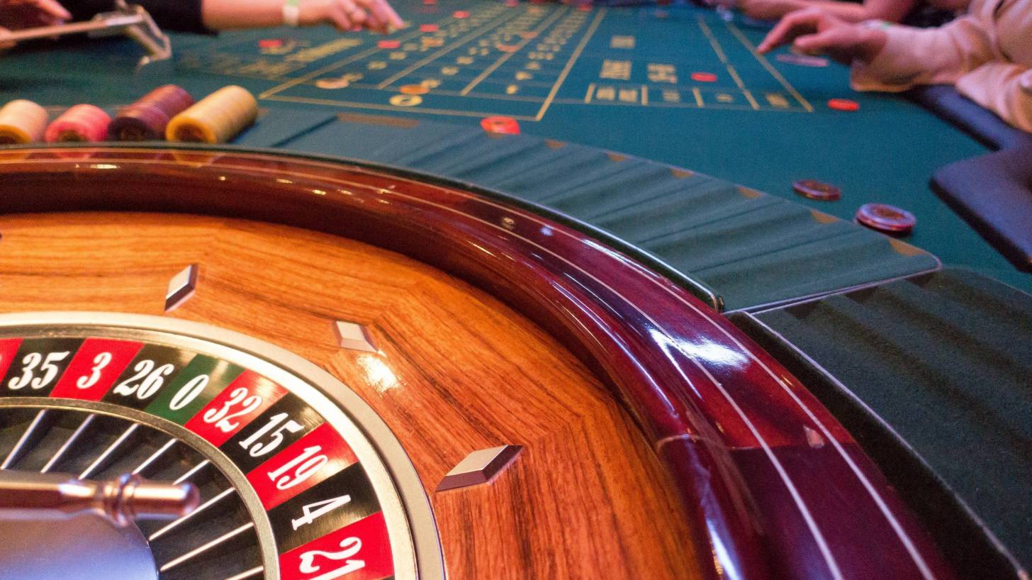 roulette wheel inside a casino