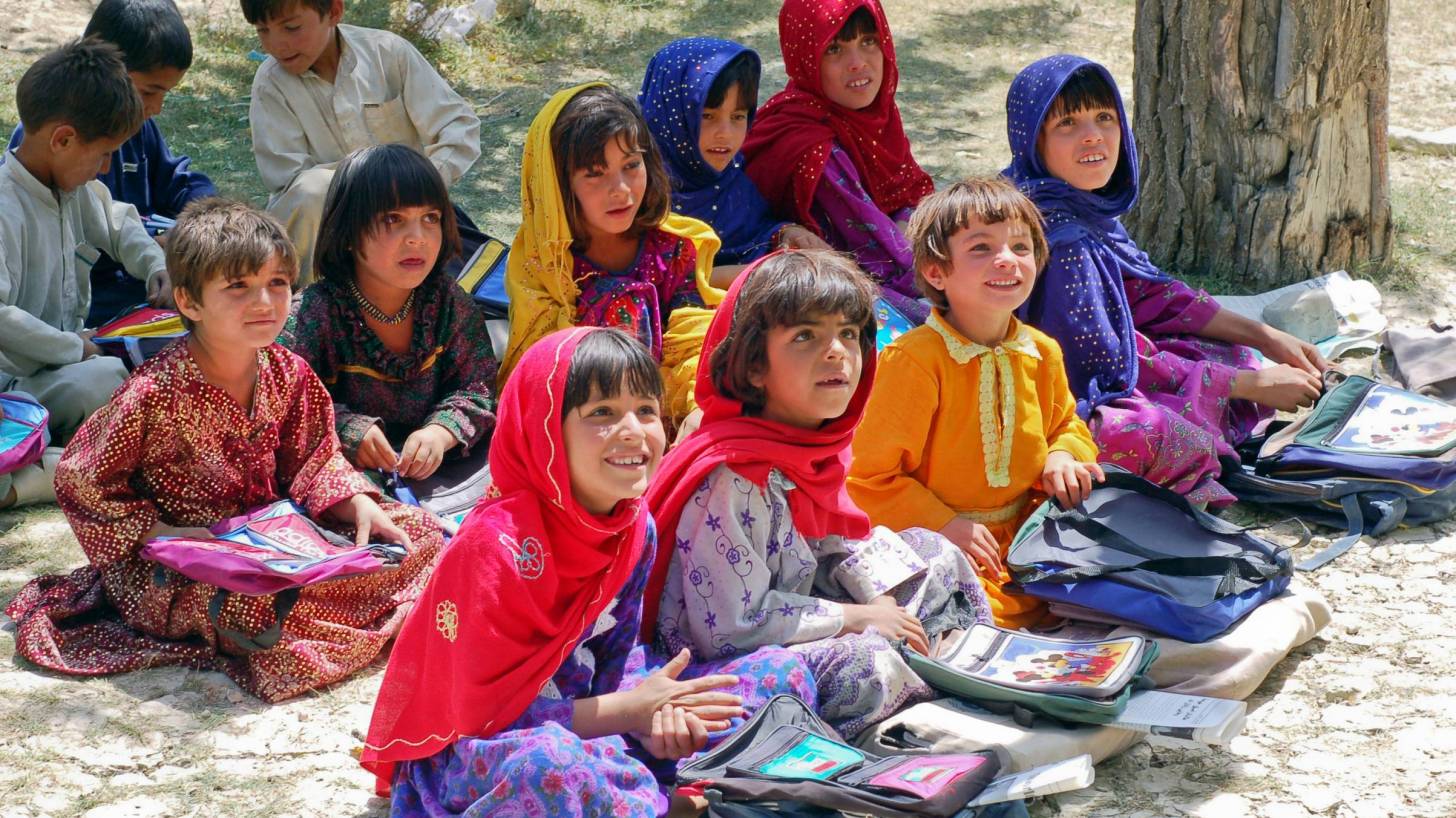 young children at a school in afghanistan