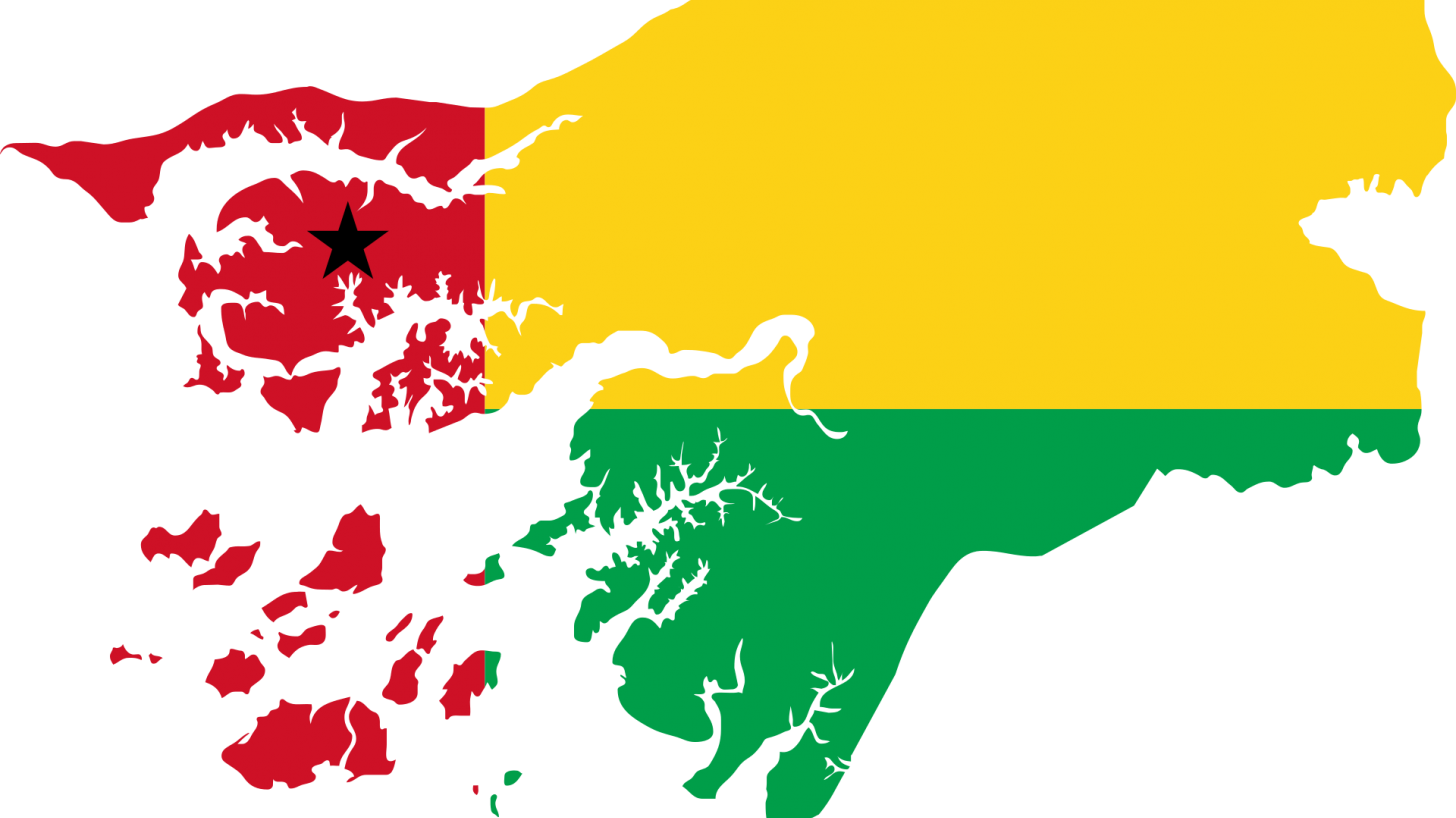 map of guinea bissau in the colors of their flag
