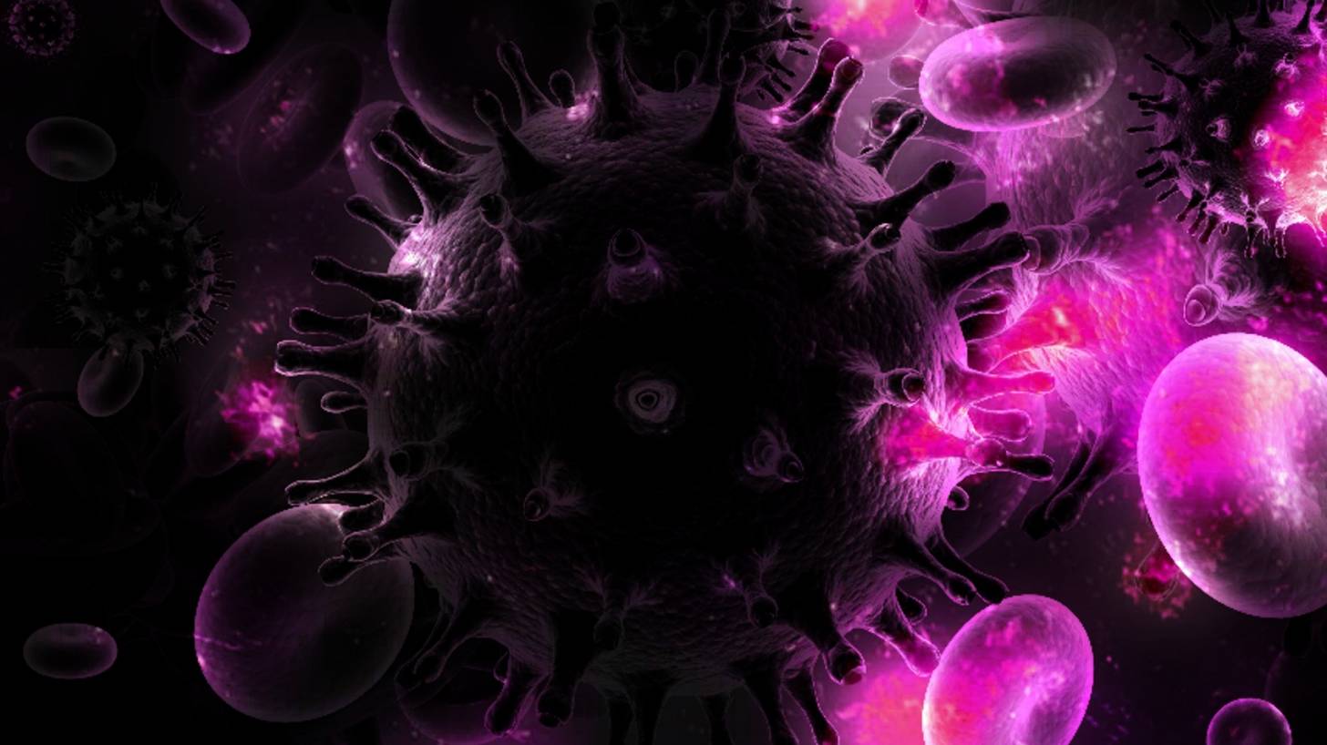 body cells working to fight HIV germs