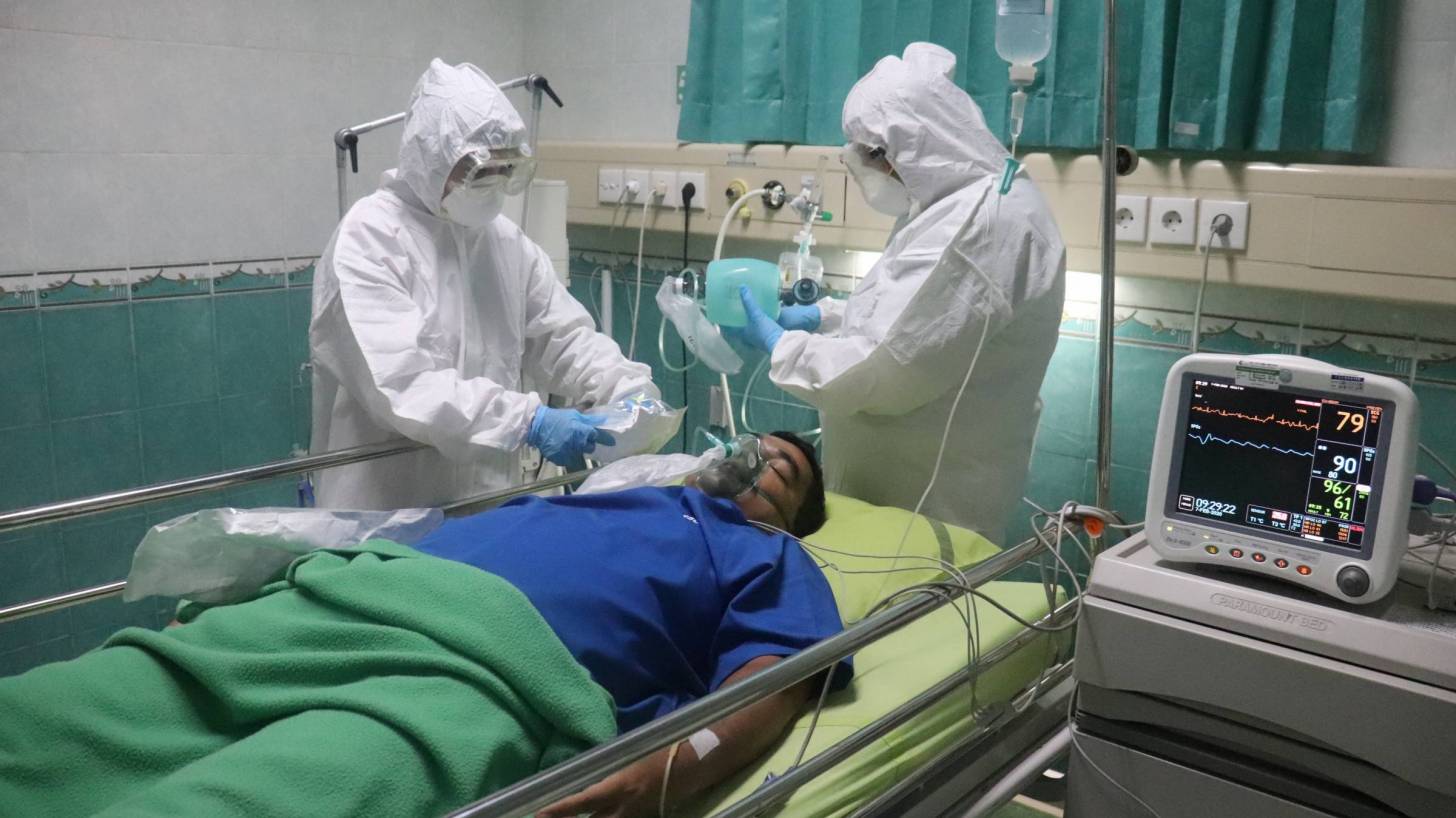 patient being attended to in the hospital