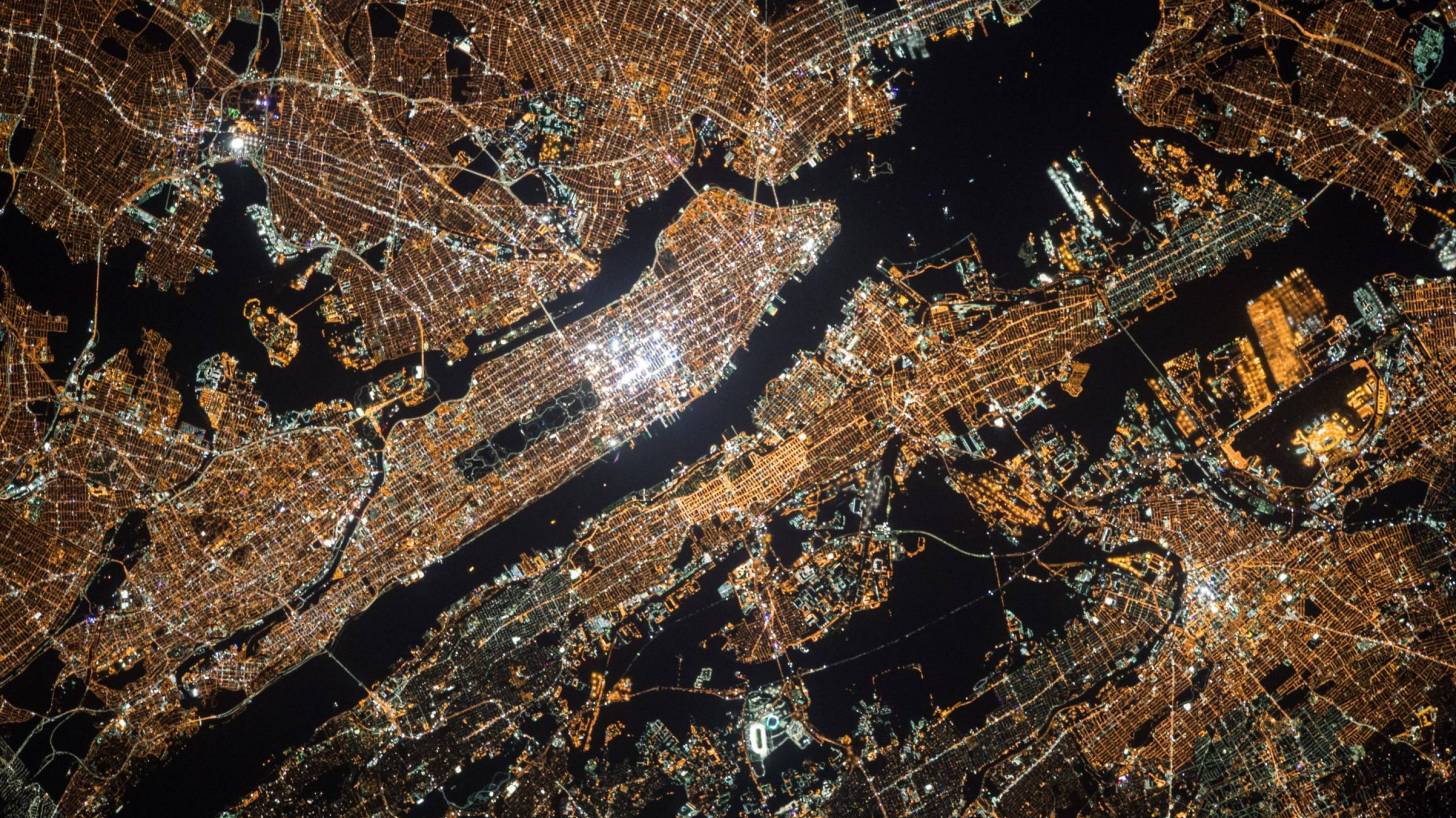 photo of NYC and area from the Space shuttle