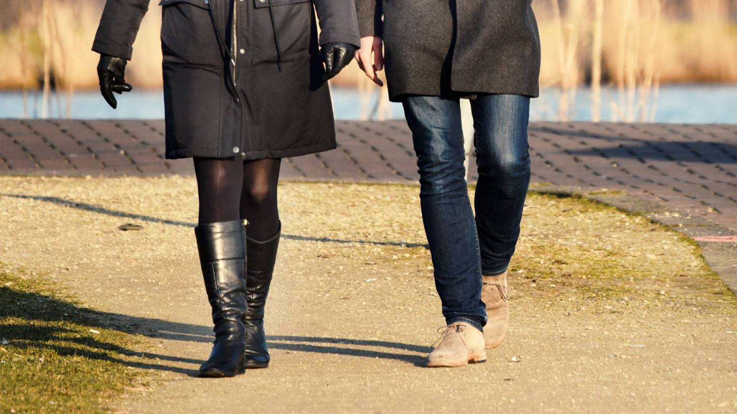 couple walking in the cold