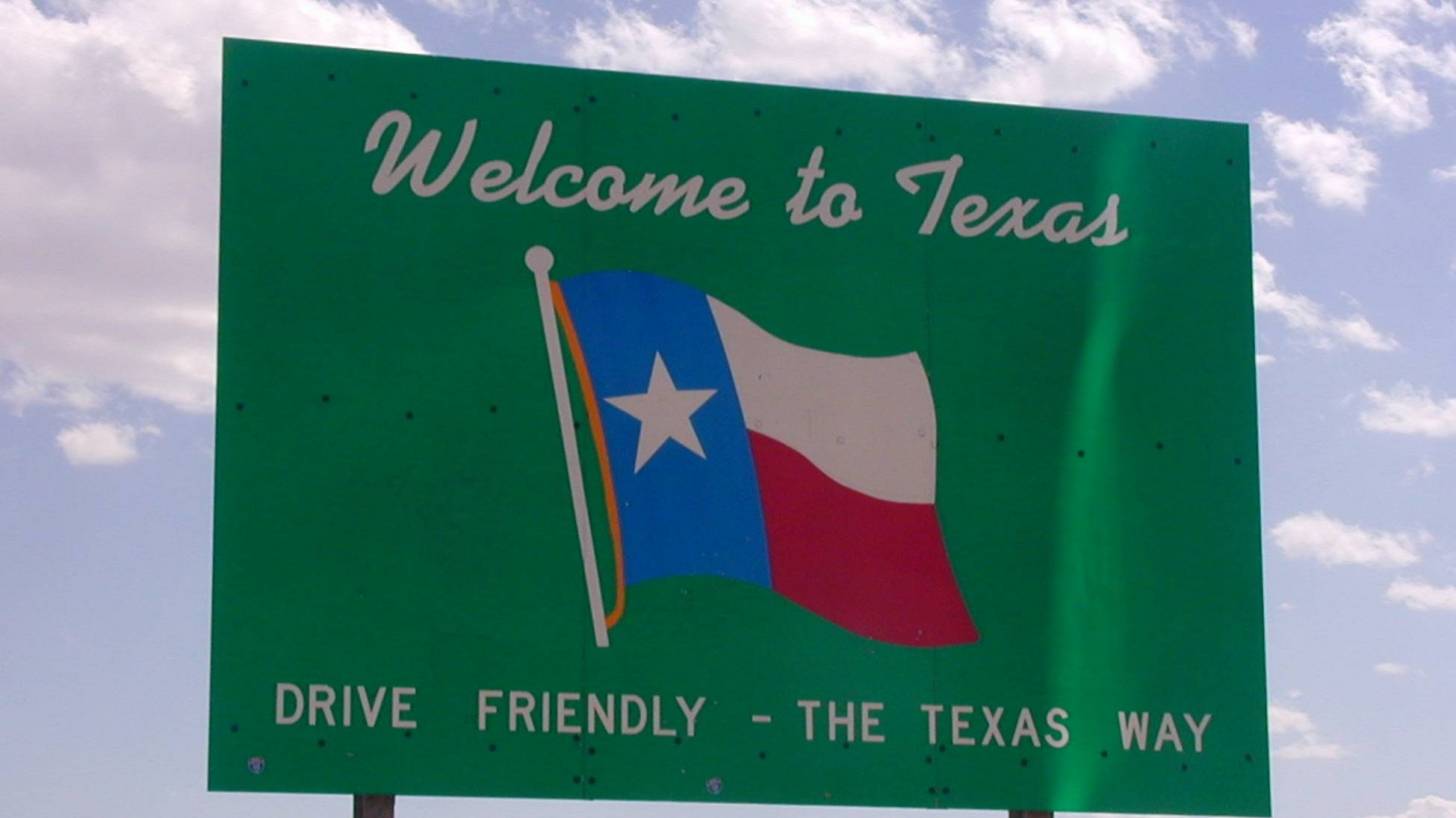 texas welcome sign