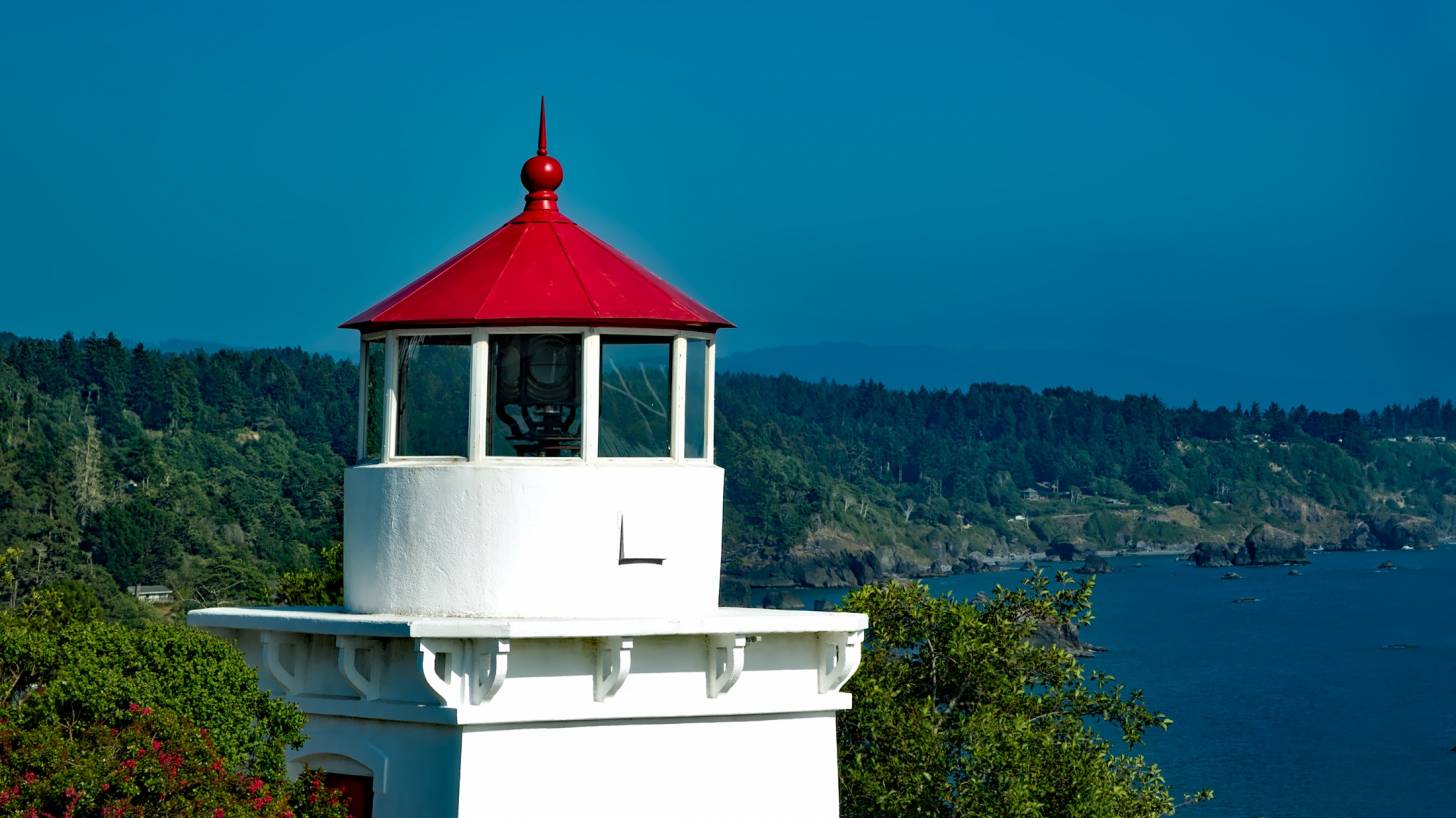 Trinidad memorial light house and forests beyond