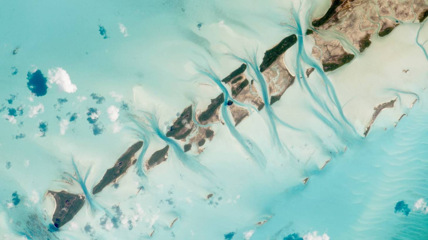 view from space of the Bahamas