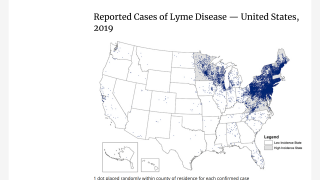 map of lyme disease in the US
