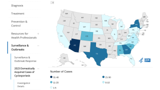 Cyclospora cases in Texas 2023