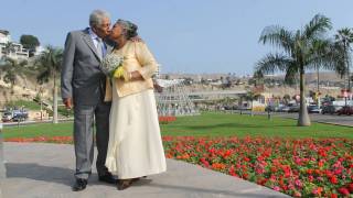 older couple kissing