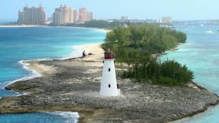 nassau bahamas lighthouse looking at hotels on the island