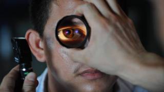 eye exam by an optometrist