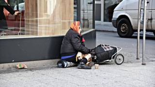 homeless woman on the streets