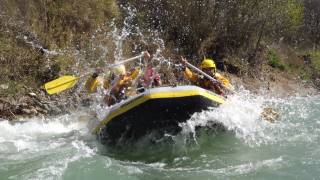 rafting down rapids