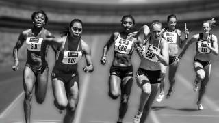 women in a relay race