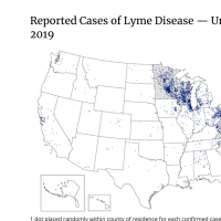 map of lyme disease in the US