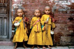 3 boys in native nepal dress