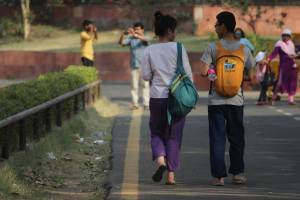 indian students walking 