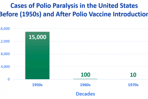chart of the Number of cases of polio in the us 
